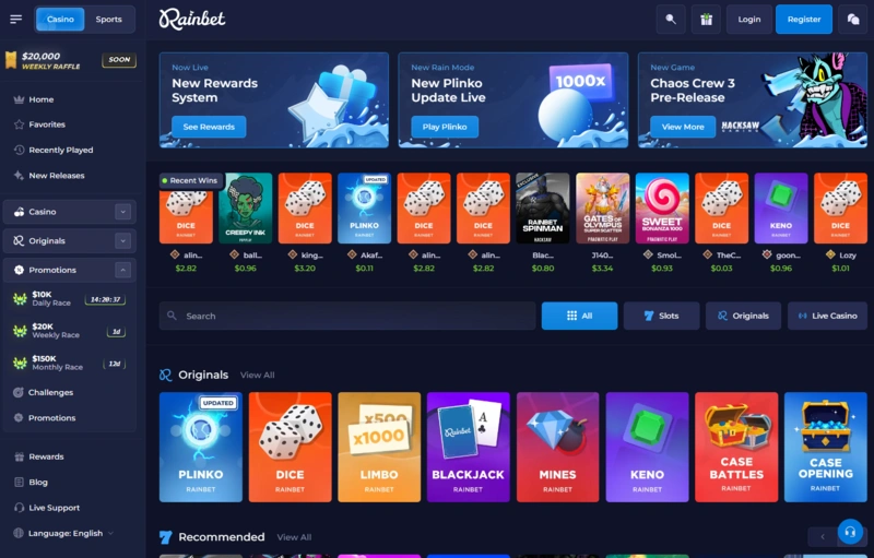 rainbet home page